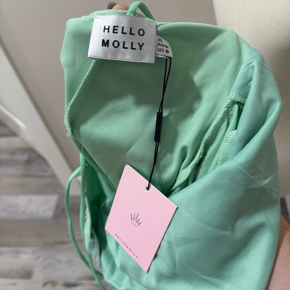 Hello Molly Quiet Dancer Mini Dress green XL size 10 NWT - Picture 5 of 6